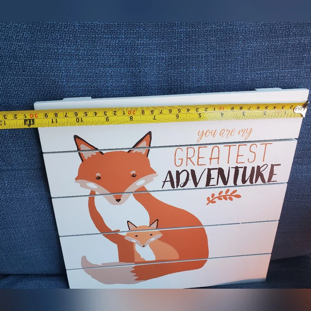 You Are My Greatest Adventure Fox And Baby White Wood Wall Decor Nursery… - Picture 6 of 6